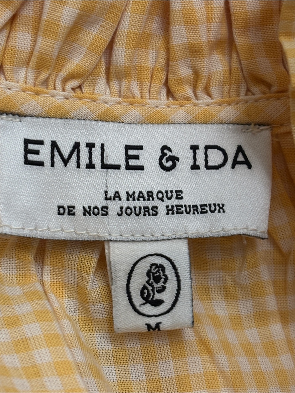 Emile et Ida Zolia Vichy blouse Ruffled 100% Cotton Medium - Picture 11 of 13